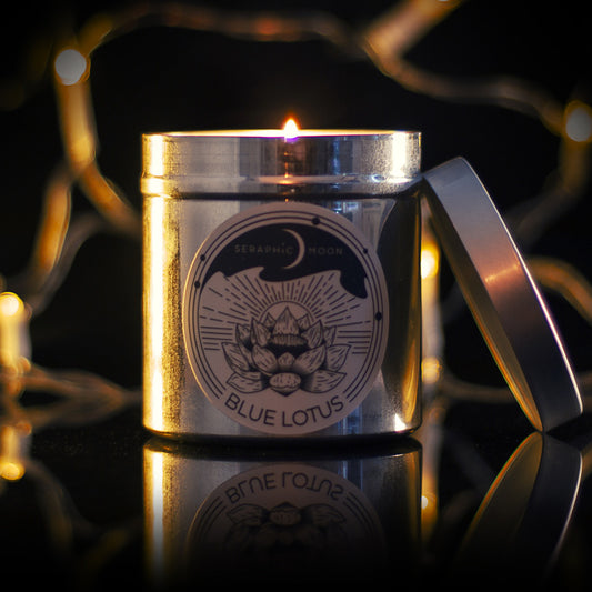 Blue Lotus - Luxury Silver Candle Tin