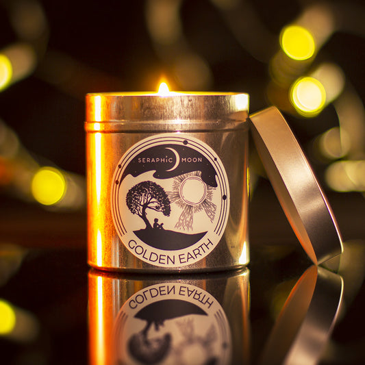 Golden Earth - Luxury Silver Candle Tin